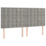 Estructura de cama sin colchón terciopelo gris claro 140x200 cm