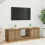 Mueble de TV luces LED madera roble artisan 140x40x35,5 cm by , TV Furniture - Ref: Foro24-856350, Price: 122,67 €, Discount: %