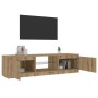 Mueble de TV luces LED madera roble artisan 140x40x35,5 cm von , TV-Möbel - Ref: Foro24-856350, Preis: 127,06 €, Rabatt: %