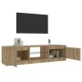 Mueble de TV luces LED madera roble artisan 140x40x35,5 cm by , TV Furniture - Ref: Foro24-856350, Price: 122,67 €, Discount: %
