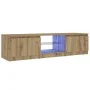 Mueble de TV luces LED madera roble artisan 140x40x35,5 cm by , TV Furniture - Ref: Foro24-856350, Price: 122,67 €, Discount: %