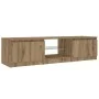 Mueble de TV luces LED madera roble artisan 140x40x35,5 cm by , TV Furniture - Ref: Foro24-856350, Price: 122,67 €, Discount: %