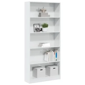 Estantería madera de ingeniería blanco brillo 80x24x176 cm von , Bücherregale und Regale - Ref: Foro24-858308, Preis: 97,57 €...