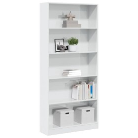 Estantería madera de ingeniería blanco brillo 80x24x176 cm von , Bücherregale und Regale - Ref: Foro24-858308, Preis: 101,12 ...