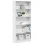 Estantería madera de ingeniería blanco brillo 80x24x176 cm de , Librerías y estanterías - Ref: Foro24-858308, Precio: 97,56 €...