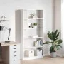 Estantería madera de ingeniería blanco brillo 80x24x176 cm de , Librerías y estanterías - Ref: Foro24-858308, Precio: 97,56 €...