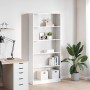 Estantería madera de ingeniería blanco brillo 80x24x176 cm by , Bookcases and shelves - Ref: Foro24-858308, Price: 101,12 €, ...