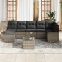 Conjunto de sofá de jardín con cojín 8 pcs Gris Poliratán