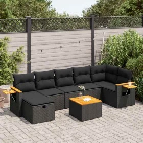 Set de sofás de jardín y cojines 8 piezas ratán sintético negro by , Garden sets - Ref: Foro24-3325989, Price: 503,49 €, Disc...