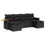 Set de sofás de jardín 6 piezas y cojines ratán sintético negro by , Garden sets - Ref: Foro24-3325996, Price: 412,82 €, Disc...