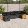 Set de sofás de jardín 7 pzas con cojines ratán sintético negro von , Gartensets - Ref: Foro24-3326038, Preis: 432,90 €, Raba...
