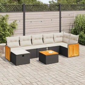 Set de sofás de jardín y cojines 8 piezas ratán sintético negro by , Garden sets - Ref: Foro24-3326046, Price: 468,71 €, Disc...