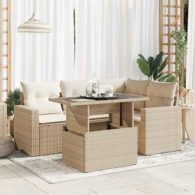 Juego de sofás jardín con cojines 5 pzas ratán sintético beige de , Conjuntos de jardín - Ref: Foro24-3326309, Precio: 441,46...
