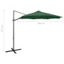 Ampelschirm mit Mast und grünen LED-Leuchten 300 cm von vidaXL, Sonnenschirme - Ref: Foro24-312337, Preis: 119,10 €, Rabatt: %