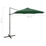 Cantilever parasol with pole and green LED lights 300 cm by vidaXL, Umbrellas - Ref: Foro24-312337, Price: 117,65 €, Discount: %
