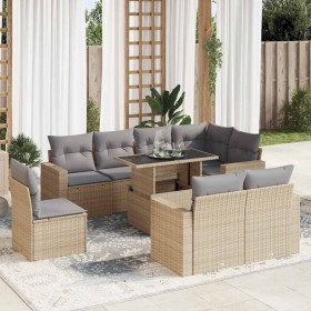 Set de sofás de jardín con cojines 9 pzas ratán sintético beige de , Conjuntos de jardín - Ref: Foro24-3326340, Precio: 702,4...