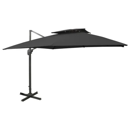 Ampelschirm mit schwarzem Doppeldach 300x300 cm von vidaXL, Sonnenschirme - Ref: Foro24-312376, Preis: 308,59 €, Rabatt: %