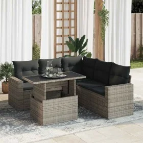 Set de muebles de jardín 6 pzas y cojines ratán sintético gris von , Gartensets - Ref: Foro24-3326321, Preis: 430,70 €, Rabat...