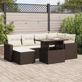 Juego de sofás de jardín 7 piezas con cojines ratán PE marrón von , Gartensets - Ref: Foro24-3326354, Preis: 508,65 €, Rabatt: %