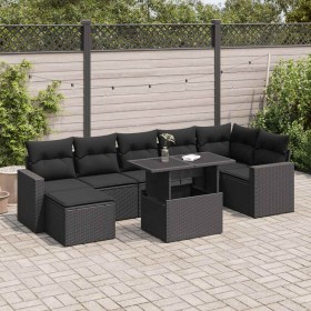 Set de sofás de jardín y cojines 8 piezas ratán sintético negro von , Gartensets - Ref: Foro24-3326356, Preis: 551,55 €, Raba...