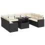 Set de sofás de jardín y cojines 10 pzas ratán sintético negro by , Garden sets - Ref: Foro24-3326377, Price: 635,12 €, Disco...