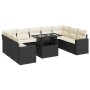 Set de sofás de jardín y cojines 10 pzas ratán sintético negro by , Garden sets - Ref: Foro24-3326377, Price: 646,48 €, Disco...