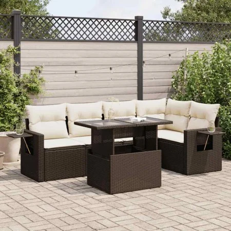 Set sofás de jardín 6 piezas y cojines ratán sintético marrón de , Conjuntos de jardín - Ref: Foro24-3326484, Precio: 466,29 ...