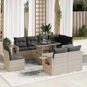 Set muebles jardín 9 pzas y cojines ratán sintético gris claro von , Gartensets - Ref: Foro24-3326503, Preis: 725,69 €, Rabat...