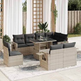 Set muebles jardín 9 pzas y cojines ratán sintético gris claro de , Conjuntos de jardín - Ref: Foro24-3326503, Precio: 698,39...
