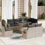 Set muebles jardín 9 pzas y cojines ratán sintético gris claro by , Garden sets - Ref: Foro24-3326503, Price: 723,74 €, Disco...