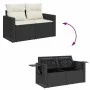 Set de sofás de jardín y cojines 8 piezas ratán sintético negro by , Garden sets - Ref: Foro24-3326517, Price: 518,34 €, Disc...