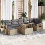 Set de sofás de jardín y cojines 8 piezas ratán sintético beige by , Garden sets - Ref: Foro24-3326520, Price: 573,30 €, Disc...