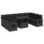Set de sofás de jardín y cojines 10 pzas ratán sintético negro by , Garden sets - Ref: Foro24-3326536, Price: 714,78 €, Disco...