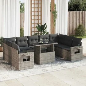 Set de sofás de jardín y cojines 10 pzas ratán sintético gris von , Gartensets - Ref: Foro24-3326541, Preis: 657,11 €, Rabatt: %