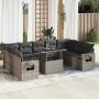 Set de sofás de jardín y cojines 10 pzas ratán sintético gris von , Gartensets - Ref: Foro24-3326541, Preis: 678,69 €, Rabatt: %