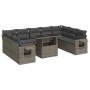 Set de sofás de jardín y cojines 10 pzas ratán sintético gris von , Gartensets - Ref: Foro24-3326541, Preis: 678,69 €, Rabatt: %