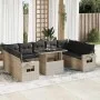 Set sofás jardín 10 pzas con cojines ratán sintético gris claro by , Garden sets - Ref: Foro24-3326543, Price: 731,36 €, Disc...