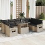 Set sofás jardín 10 pzas con cojines ratán sintético gris claro von , Gartensets - Ref: Foro24-3326543, Preis: 719,08 €, Raba...