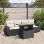 Set de muebles de jardín 5 pzas y cojines ratán sintético negro by , Garden sets - Ref: Foro24-3326557, Price: 372,14 €, Disc...