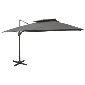 Cantilever umbrella with double roof anthracite gray 300x300 cm by vidaXL, Umbrellas - Ref: Foro24-312372, Price: 339,09 €, D...