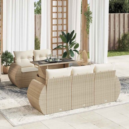 Juego de sofás jardín con cojines 6 pzas ratán sintético beige by , Garden sets - Ref: Foro24-3326569, Price: 553,36 €, Disco...