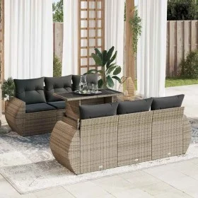Set de sofás de jardín 7 pzas con cojines ratán sintético gris by , Garden sets - Ref: Foro24-3326581, Price: 539,73 €, Disco...