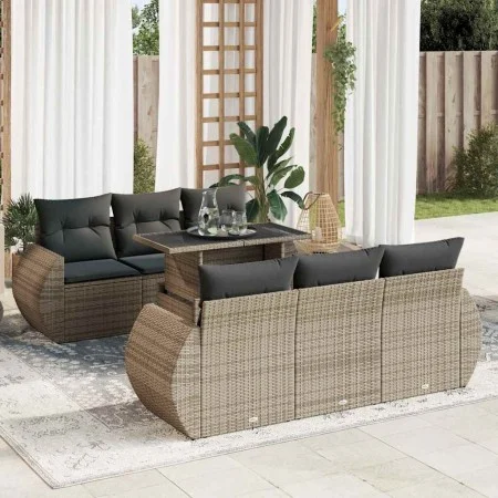 Set de sofás de jardín 7 pzas con cojines ratán sintético gris von , Gartensets - Ref: Foro24-3326581, Preis: 539,73 €, Rabat...