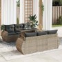 Set de sofás de jardín 7 pzas con cojines ratán sintético gris by , Garden sets - Ref: Foro24-3326581, Price: 538,96 €, Disco...