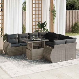 Set de sofás de jardín con cojines 9 pzas ratán sintético gris von , Gartensets - Ref: Foro24-3326611, Preis: 621,08 €, Rabat...