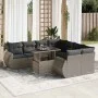 Set de sofás de jardín con cojines 9 pzas ratán sintético gris von , Gartensets - Ref: Foro24-3326611, Preis: 621,49 €, Rabat...