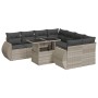 Set muebles jardín 9 pzas y cojines ratán sintético gris claro von , Gartensets - Ref: Foro24-3326613, Preis: 684,39 €, Rabat...