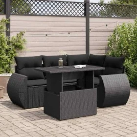 Set de muebles de jardín 5 pzas y cojines ratán sintético negro by , Garden sets - Ref: Foro24-3326626, Price: 397,42 €, Disc...