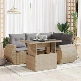 Juego de sofás jardín con cojines 5 pzas ratán sintético beige by , Garden sets - Ref: Foro24-3326630, Price: 406,10 €, Disco...