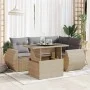 Juego de sofás jardín con cojines 5 pzas ratán sintético beige by , Garden sets - Ref: Foro24-3326630, Price: 406,10 €, Disco...